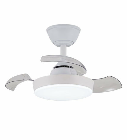 CristalRecord plafondventilator CristalRecord Wit, 55 cm diameter, modern ceiling fan with crystal-like blades for home use