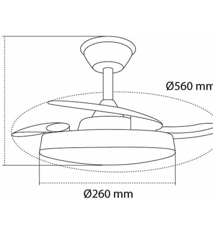 CristalRecord plafondventilator CristalRecord Wit with 55cm diameter, modern design for home cooling and air circulation.