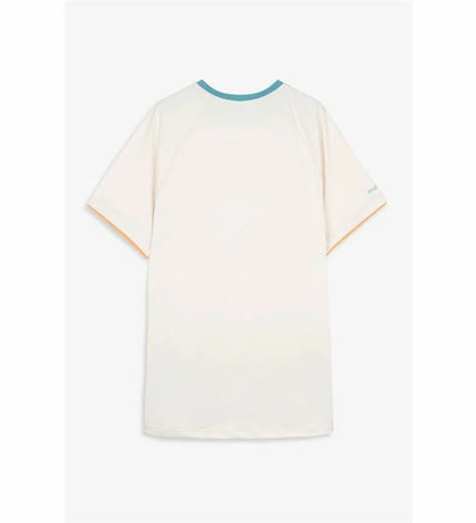 Beige Nox Sport men's short sleeve tennis t-shirt, lightweight and breathable for sport and outdoor activities.