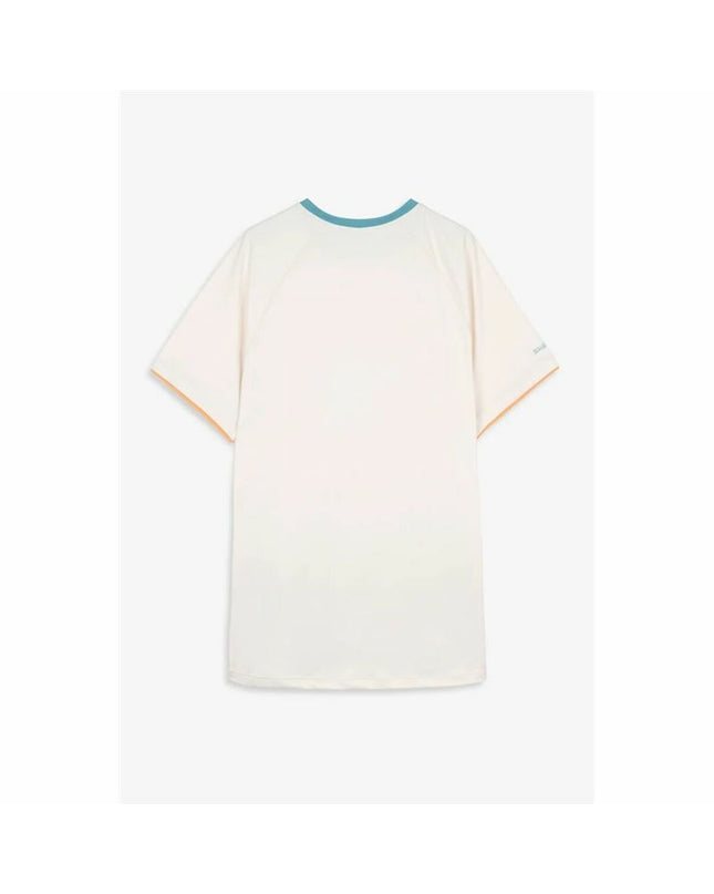Beige Nox Sport men's short sleeve tennis t-shirt, lightweight and breathable for sport and outdoor activities.