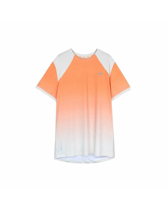 Nox Sport heren tennis T-shirt met korte mouwen in mock oranje, geschikt voor sport en outdoor tennisactiviteiten.
