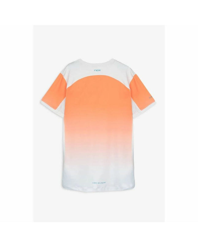 Nox Sport heren tennis T-shirt met korte mouwen en oranje mock design, geschikt voor sport en outdoor tennis activiteiten.