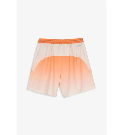 Men's Nox Sport tennis sport shorts in vibrant orange with black accents, designed for outdoor and active sports.