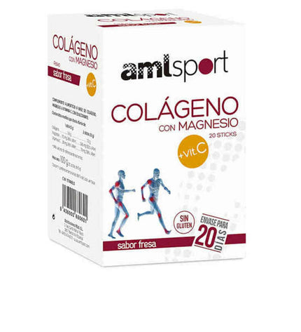 Amlsport collagen supplement with magnesium and vitamin C, health and personal care product featuring collagen, magnesium, and vitamins.