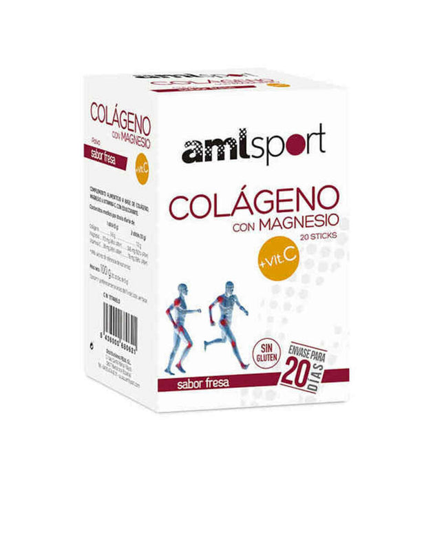 Amlsport collagen supplement with magnesium and vitamin C, health and personal care product featuring collagen, magnesium, and vitamins.