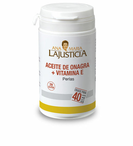 Ana María Lajusticia evening primrose oil capsules with vitamin E, dietary supplement for health and personal care.
