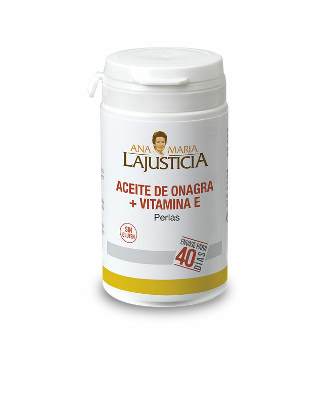 Ana María Lajusticia evening primrose oil capsules with vitamin E, dietary supplement for health and personal care.