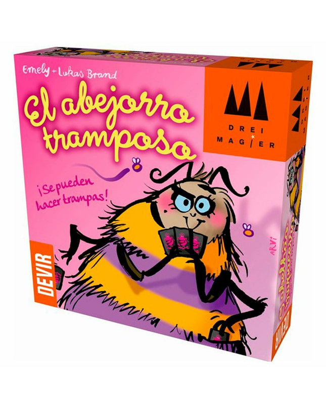 Devir El Abejorro Tramposo kaartspel with colorful cards and game components, ideal for fun family game nights.