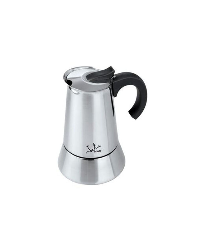 Zilverkleurige Italiaanse koffiepot JATA CAX112 ODIN met 12 kopjes, geschikt voor koffie en thee, huis en koken.