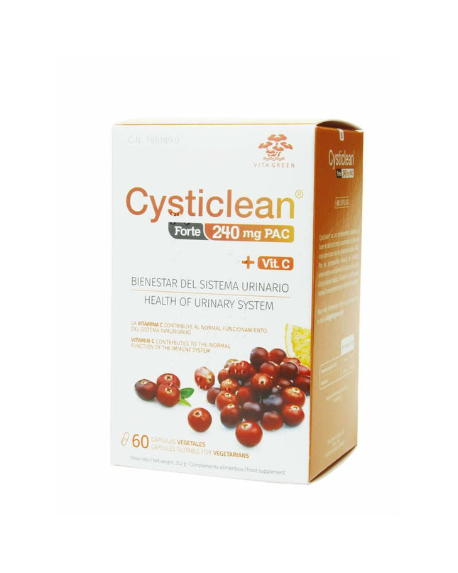 CYSTICLEAN Forte digestive supplement box with 60 capsules, health and personal care vitamins and mineral supplement.