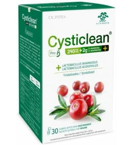 CYSTICLEAN Vitamin C supplement box with 30 capsules, health and personal care product for vitamins and minerals.