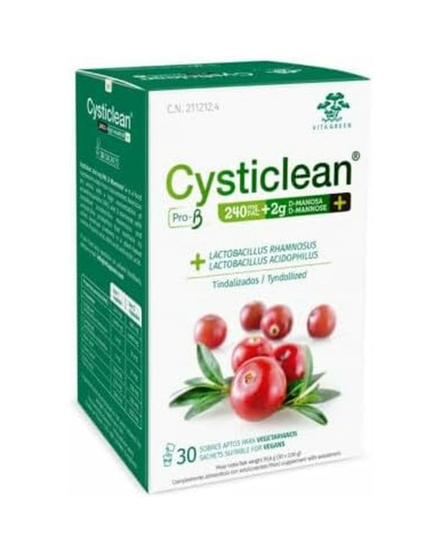 CYSTICLEAN Vitamin C supplement box with 30 capsules, health and personal care product for vitamins and minerals.