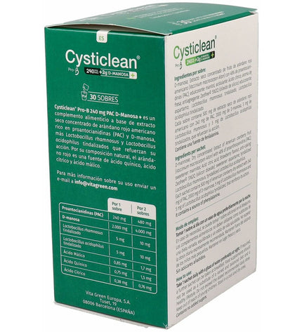 CYSTICLEAN Vitamin C supplement box with 30 tablets for health and personal care, featuring bright orange packaging.