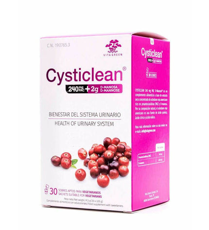 CYSTICLEAN D-MANOSA supplement box with 30 pieces, health and personal care product for vitamins and minerals.