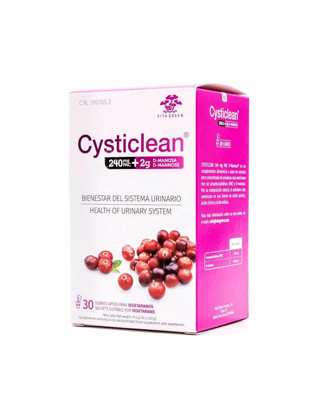 CYSTICLEAN D-MANOSA supplement box with 30 pieces, health and personal care product for vitamins and minerals.