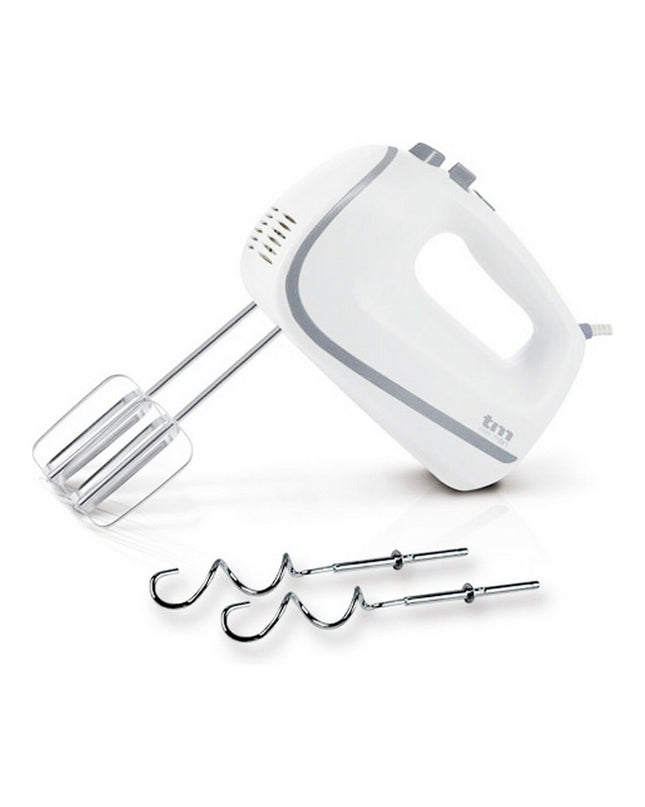 TM Electron Handmixer 450W for kitchen use, compact electric appliance with beaters and controls, ideal for cooking and baking.