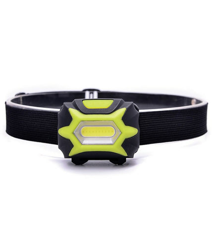 Green TM Electron 3W LED headlamp for outdoor activities like camping and hiking, adjustable and lightweight for comfortable wear.