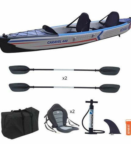 Kohala Kajak Caravel 440 cm for water sports, featuring a sleek, streamlined design suitable for outdoor paddling adventures.