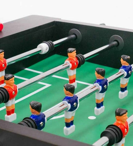 BigBuy Fun tafelvoetbal spel met afmetingen 140x74x88 cm, inclusief speelveld, scoreborden en voetballen voor kinderen en gezinnen.