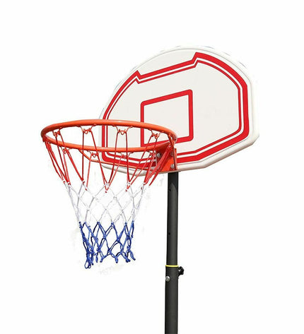 BigBuy Fun basketball hoop for outdoor play, adjustable height from 1.62 to 2.10 meters, suitable for kids and sports games.