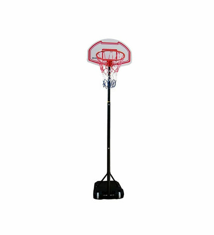 BigBuy Fun basketball hoop for outdoor play, adjustable height from 1.62 to 2.10 meters, ideal for sports and fun activities.