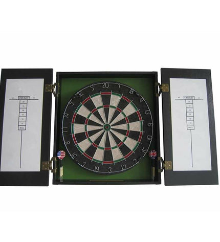 Set of six Doelwit Bristel darts by BigBuy Fun for dartboards and darts sports, shown with close-up of dart tips and flight details.