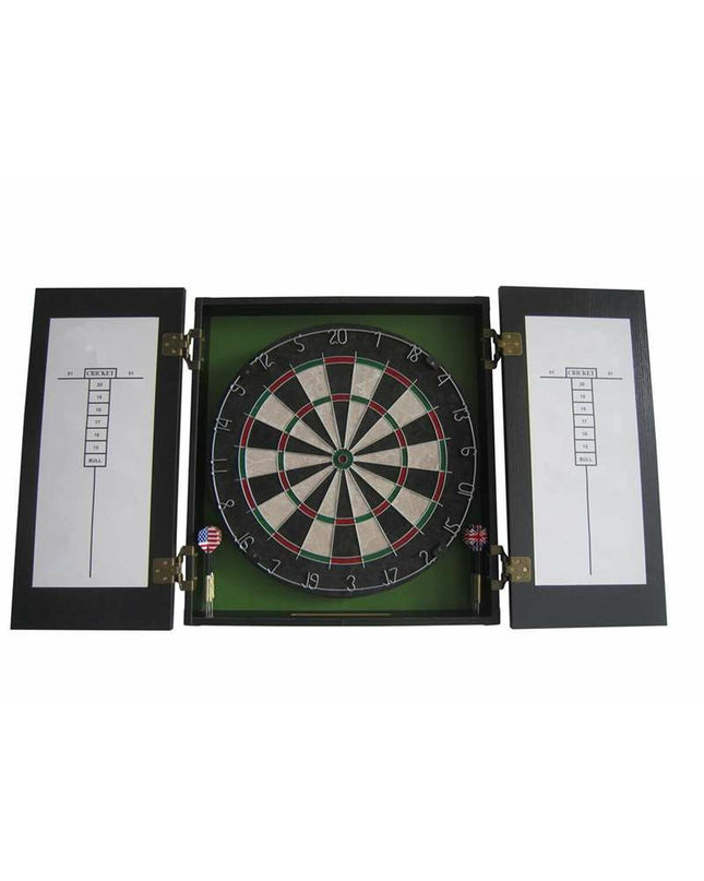 Set of six Doelwit Bristel darts by BigBuy Fun for dartboards and darts sports, shown with close-up of dart tips and flight details.