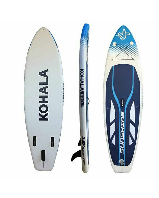 BigBuy Fun inflatable SUP board Kohala Sunshine in white with accessories, 305x81x12 cm, for outdoor water sports.