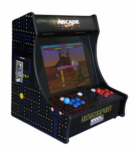 BigBuy Fun Pacman arcade machine with 19-inch screen, retro design, and colorful controls, measuring 66x55x48 cm for electronic gaming.