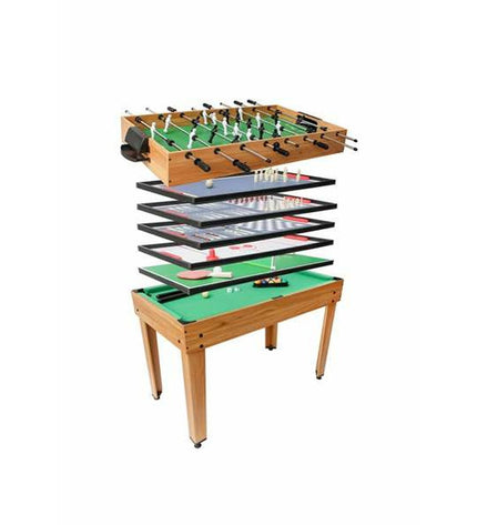 BigBuy Fun Multi-Game Tafel with 7-in-1 design, colorful play surface, and various game accessories for kids, 106.9 x 60.5 x 81 cm