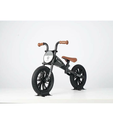 Black Kinderfiets Feduro 12-inch toy bike by BigBuy Fun, designed for children, with training wheels and a sturdy frame.