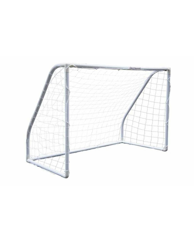 White Devessport football goal measuring 180 x 91 x 120 cm, suitable for outdoor sports with sturdy frame and net.