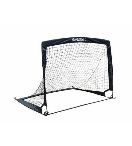 Black Devessport football goal measuring 120x90x90 cm, suitable for outdoor sports and soccer practice.