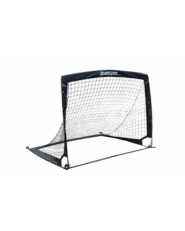 Black Devessport football goal measuring 120x90x90 cm, suitable for outdoor sports and soccer practice.