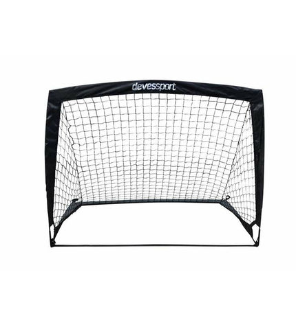 Black Devessport football goal measuring 120x90x90 cm, suitable for outdoor sports and soccer practice.