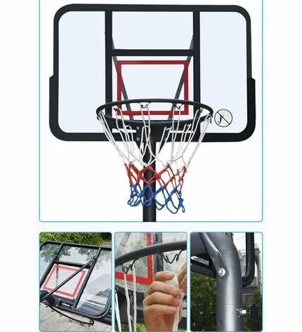Devessport basketball hoop set with 12 x 470 cm net for outdoor play, ideal for sports and games in the open air.
