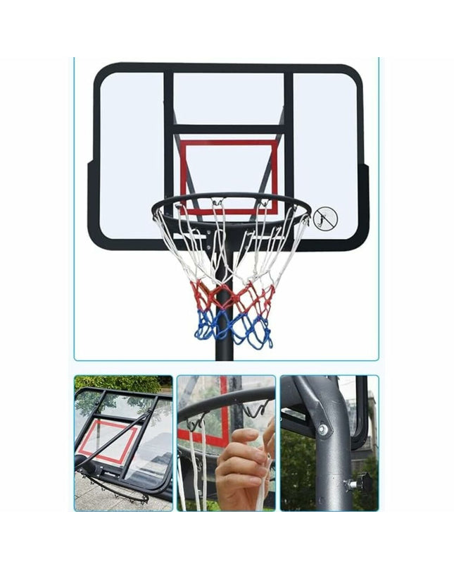 Devessport basketball hoop set with 12 x 470 cm net for outdoor play, ideal for sports and games in the open air.