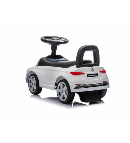 Ociotrends Mercedes Benz white toy tricycle for children, suitable for outdoor play and sports, detailed view of the toy.