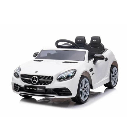 White Ociotrends Mercedes Benz electric toy car for children, designed for outdoor play and fun.