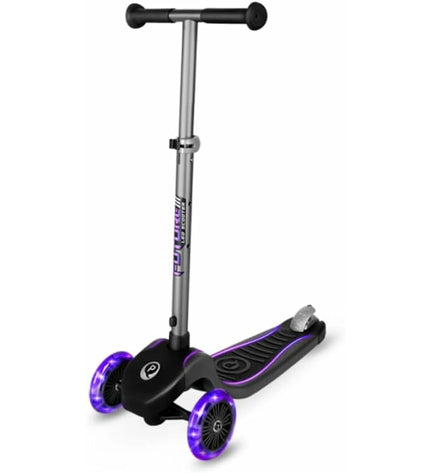 Ociotrends Eco Future purple scooter with three wheels, ideal for urban mobility and outdoor sport activities.