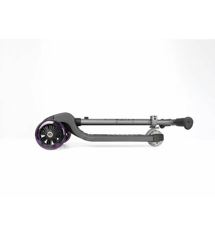 Purple Ociotrends Eco Future scooter with three wheels, designed for urban mobility, featuring a sporty outdoor style