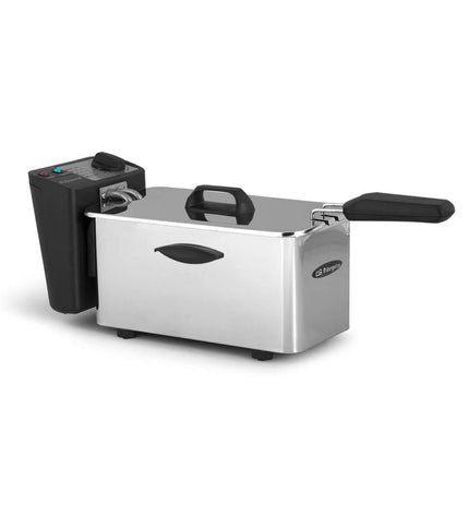 Orbegozo FDR35 stainless steel deep fryer with 3.5L capacity and 2000W power for home cooking.