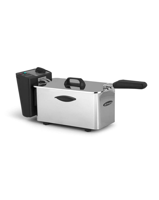 Orbegozo FDR35 stainless steel deep fryer with 3.5L capacity and 2000W power for home cooking.