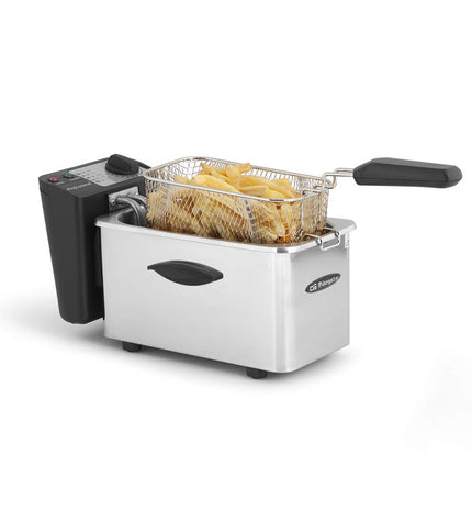 Orbegozo FDR35 stainless steel deep fryer with 3.5L capacity and 2000W power for home cooking.
