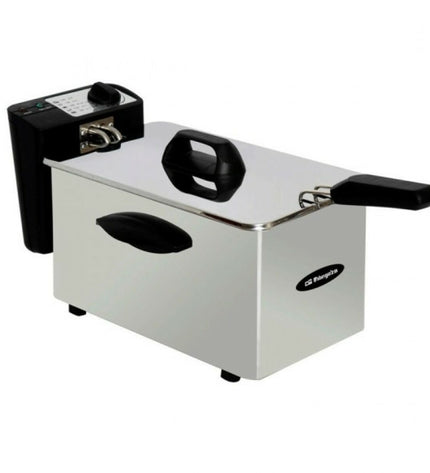 Orbegozo FDR35 stainless steel deep fryer with 2000W power and 3.5L capacity for home kitchen use.