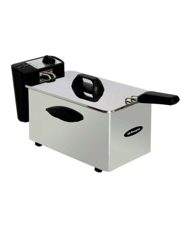 Orbegozo FDR35 stainless steel deep fryer with 2000W power and 3.5L capacity for home kitchen use.