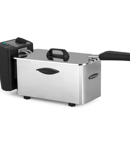 Orbegozo FDR35 stainless steel deep fryer with 3.5L capacity and 2000W power, suitable for home cooking.