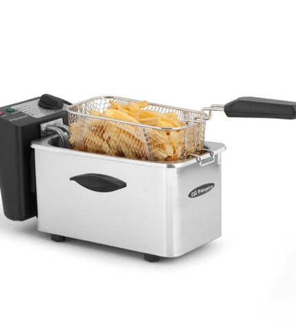 Orbegozo FDR35 fryer in stainless steel with 3.5L capacity and 2000W power, designed for home cooking and small electric appliances.