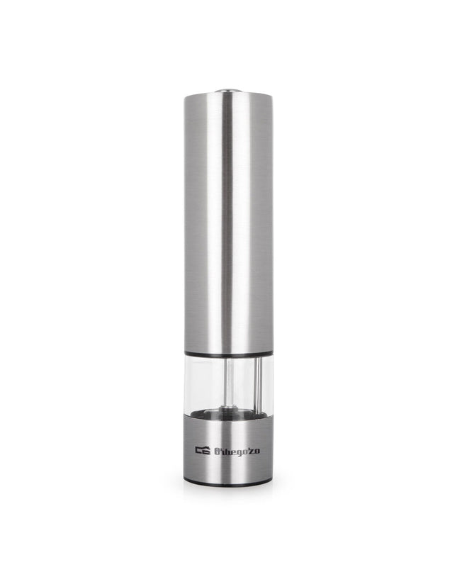 Black Orbegozo PM3550 electric coffee grinder with transparent lid, suitable for home kitchen use.