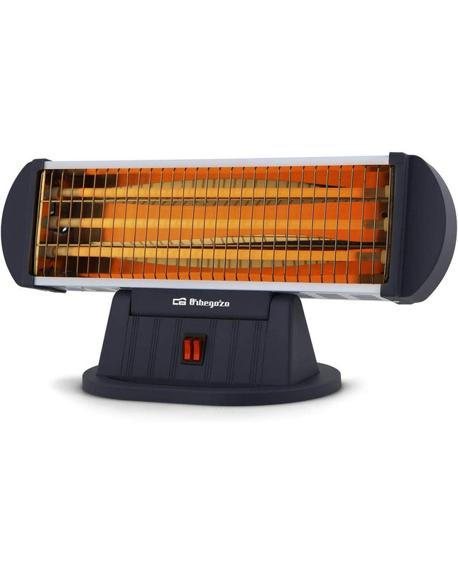 Orbegozo BP 0204 black portable heater with 1200W power, suitable for home heating and cooling, shown in the image.